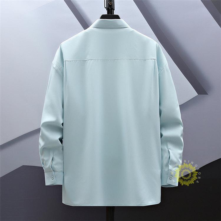 長袖シャツ メンズ シャツ ゆったり カジュアルシャツ 無地 ビジネス おしゃれ 大きいサイズ 白シャツ 秋服 秋 ファッション トップス 