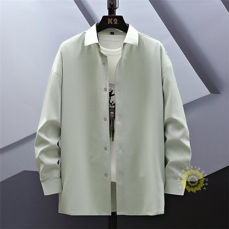 長袖シャツ メンズ シャツ ゆったり カジュアルシャツ 無地 ビジネス おしゃれ 大きいサイズ 白シャツ 秋服 秋 ファッション トップス 