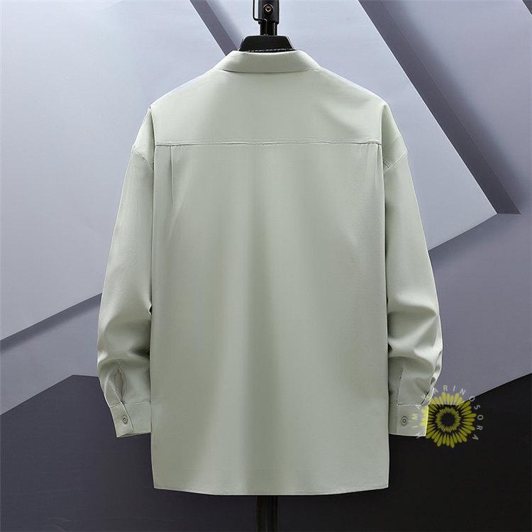 長袖シャツ メンズ シャツ ゆったり カジュアルシャツ 無地 ビジネス おしゃれ 大きいサイズ 白シャツ 秋服 秋 ファッション トップス 