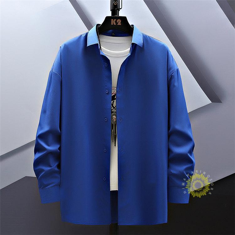 長袖シャツ メンズ シャツ ゆったり カジュアルシャツ 無地 ビジネス おしゃれ 大きいサイズ 白シャツ 秋服 秋 ファッション トップス 