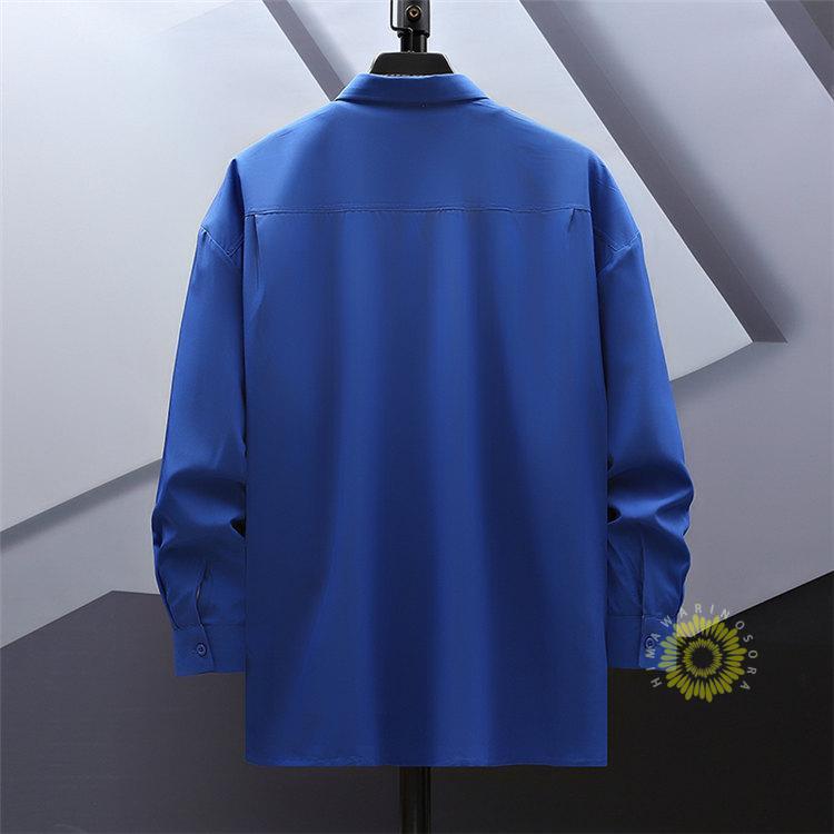 長袖シャツ メンズ シャツ ゆったり カジュアルシャツ 無地 ビジネス おしゃれ 大きいサイズ 白シャツ 秋服 秋 ファッション トップス 