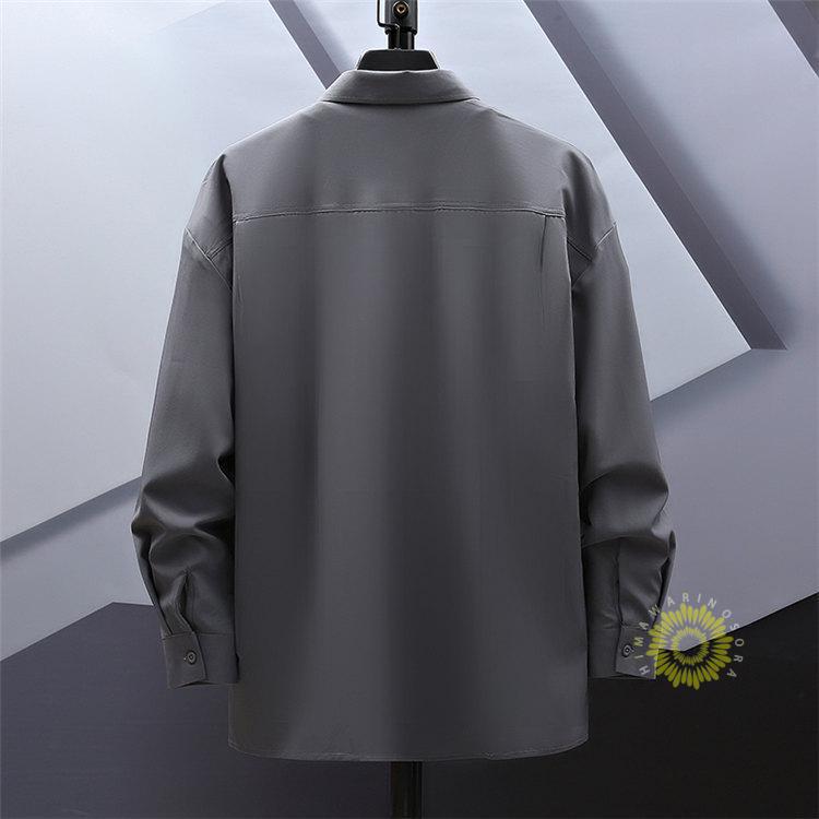 長袖シャツ メンズ シャツ ゆったり カジュアルシャツ 無地 ビジネス おしゃれ 大きいサイズ 白シャツ 秋服 秋 ファッション トップス 