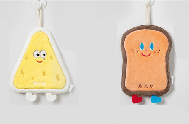 送料無料 ハンドタオル ループ付き 可愛い 柔らかい お手拭きタオル 家庭用 子ども用 肌触り良い 保育園 ２枚セット 幼稚園 