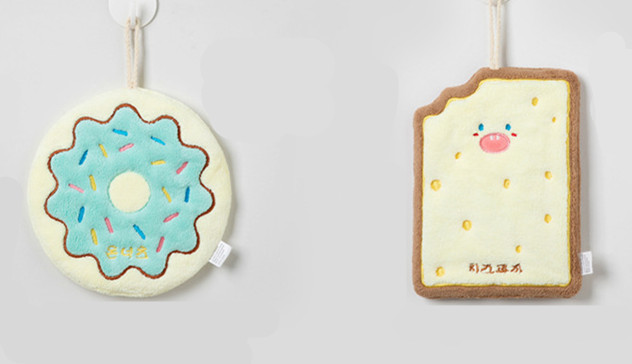 送料無料 ハンドタオル ループ付き 可愛い 柔らかい お手拭きタオル 家庭用 子ども用 肌触り良い 保育園 ２枚セット 幼稚園 