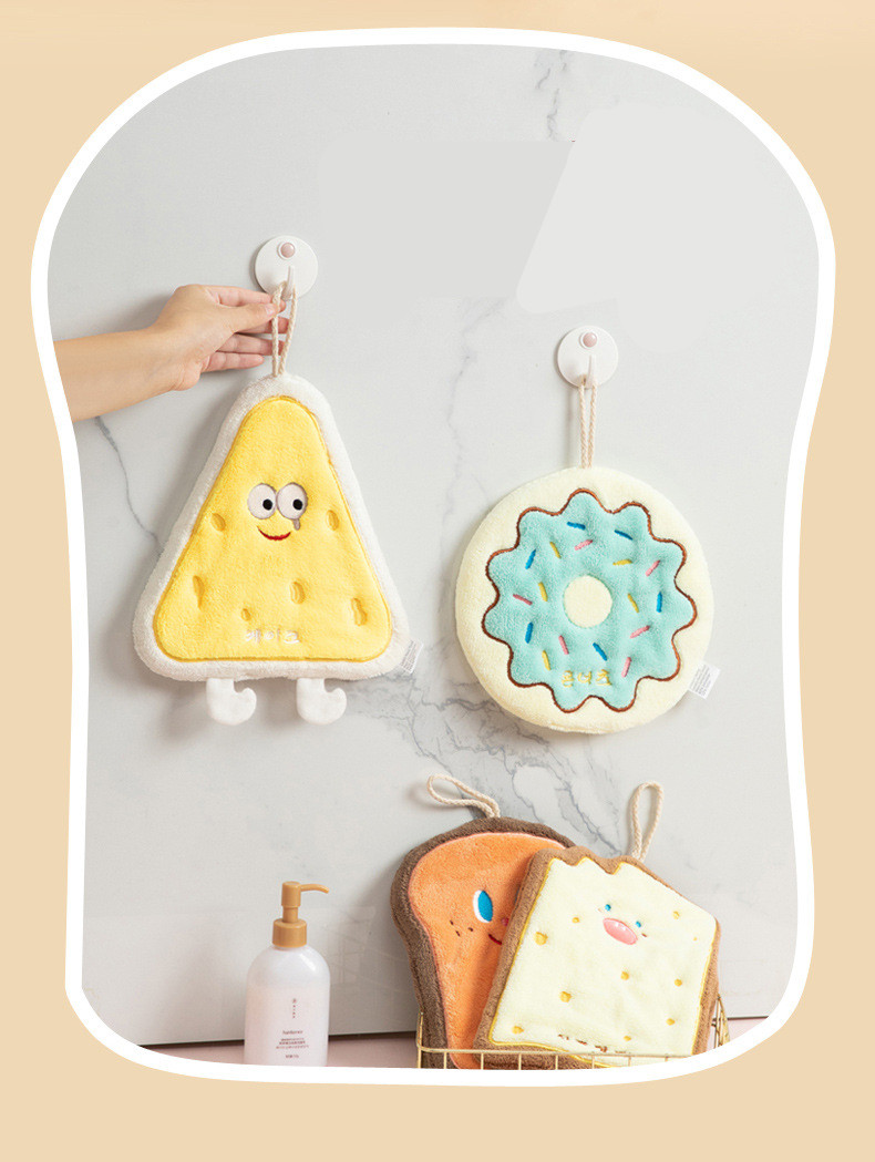 送料無料 ハンドタオル ループ付き 可愛い 柔らかい お手拭きタオル 家庭用 子ども用 肌触り良い 保育園 ２枚セット 幼稚園 