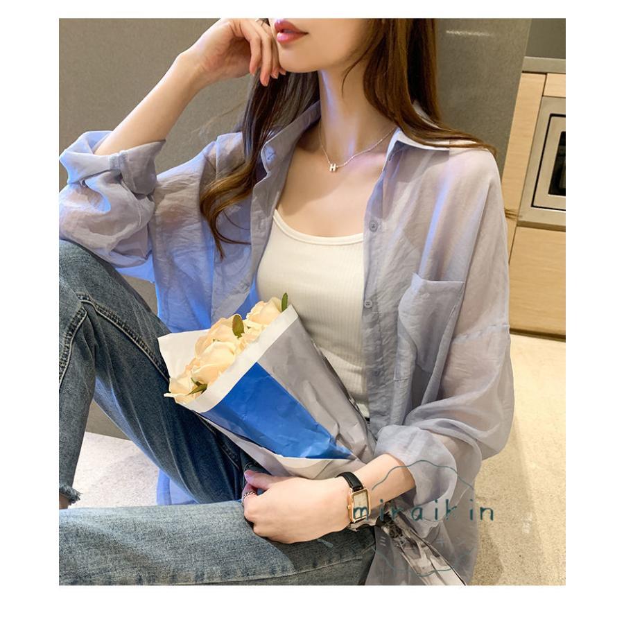 UVカットシャツ ブラウス カーディガン レディース 夏物 トップス 30代 40代 20代 カジュアル ゆったり 冷房対策 紫外線対策 UV対策 体型カバー 長袖 