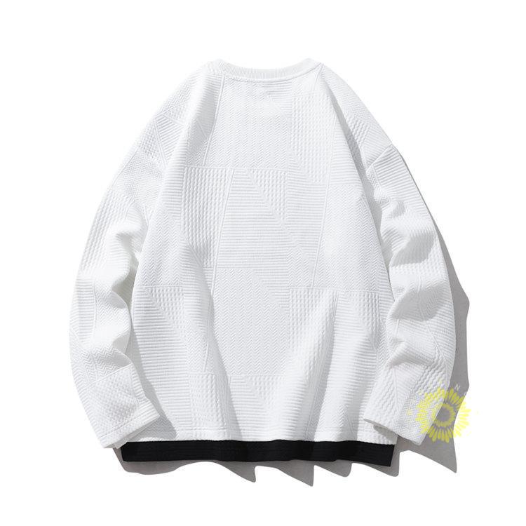 Tシャツ 長袖 メンズ ティーシャツ プルオーバー レイヤード風 カラー切替 秋 クルーネック 秋服長袖Tシャツ トップス 