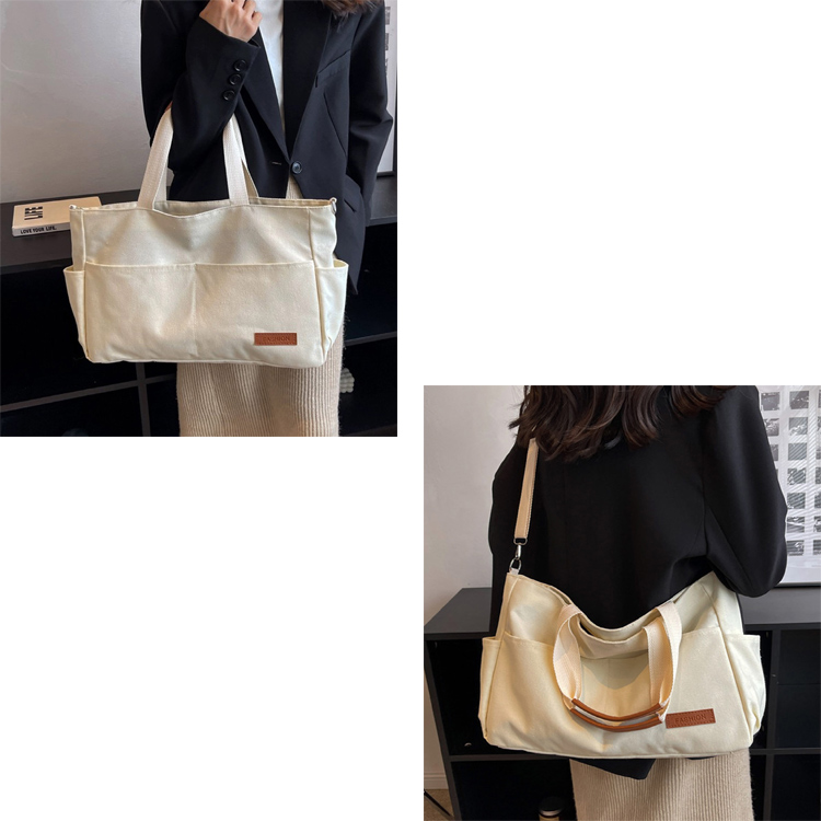 全品送料無料一部除く 2WAY マルチポケット キャンバストートバッグ レディース 韓国 おしゃれ プチプラ 