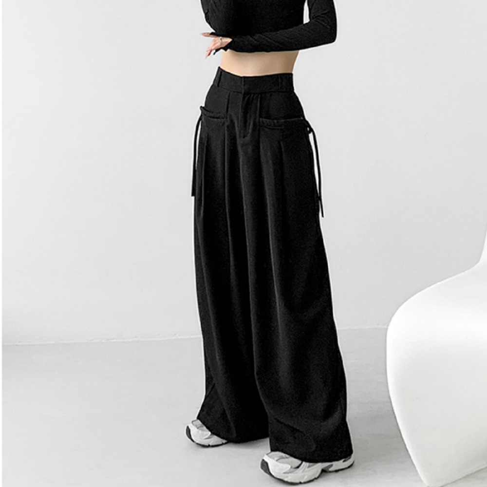 ワイドパンツ レディースハイウエスト韓国 。可  