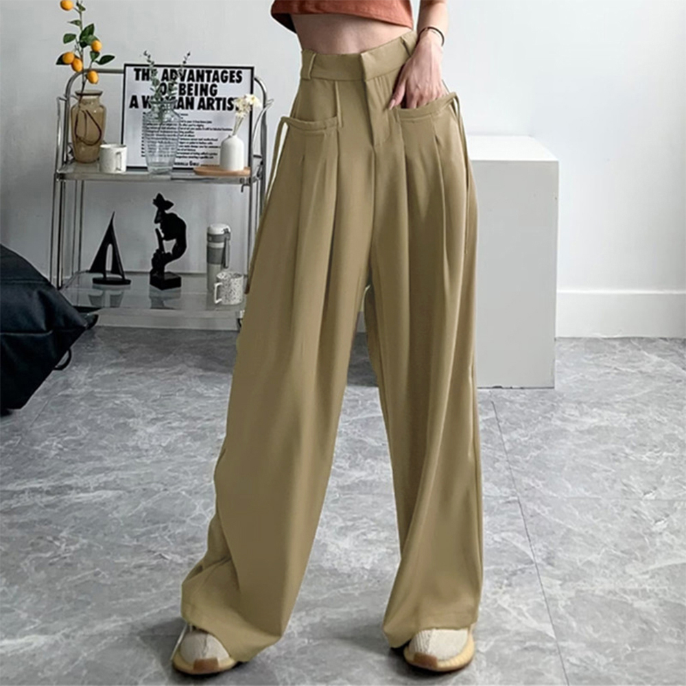 ワイドパンツ レディースハイウエスト韓国 。可  