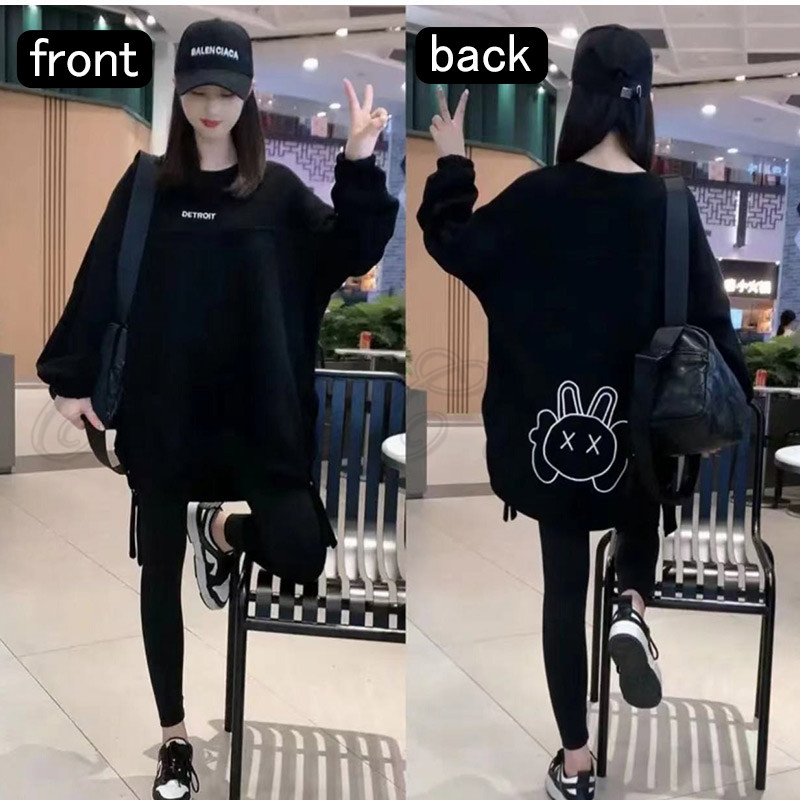 トレーナ ロゴ レディース トップス スウェット 長袖 ロング丈 ルーズフィット 後ろプリント カジュアル アルファベット 送料無料 秋 冬 デイ春 