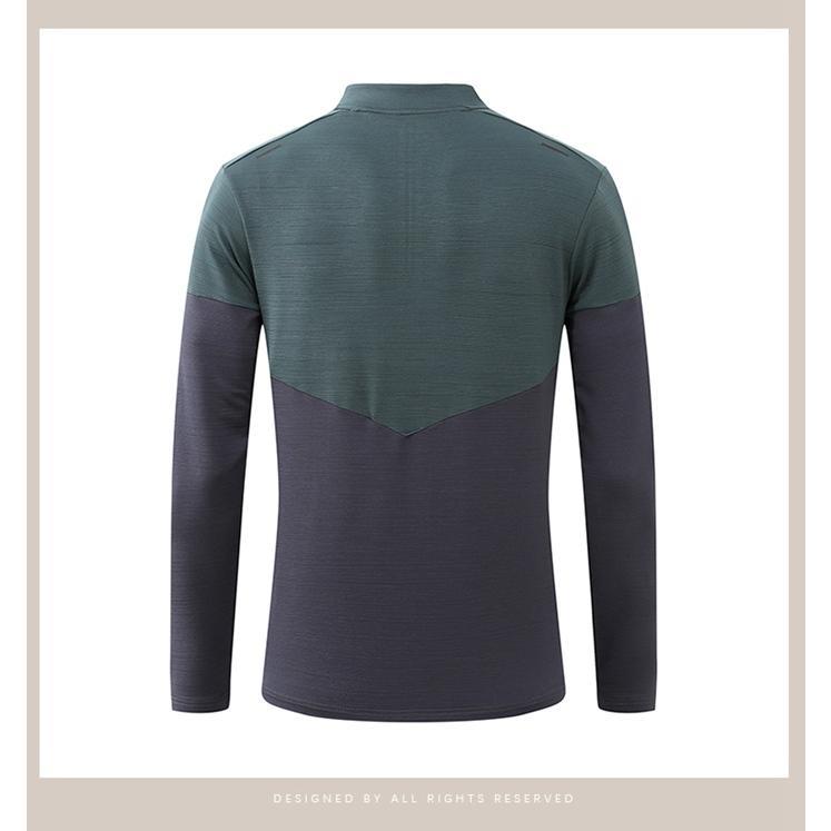 長袖Tシャツ メンズ Tシャツ ボトルネック ファスナー 長袖 速乾性 配色 カジュアル トップス 通気性 弾力性 ストレッチ 