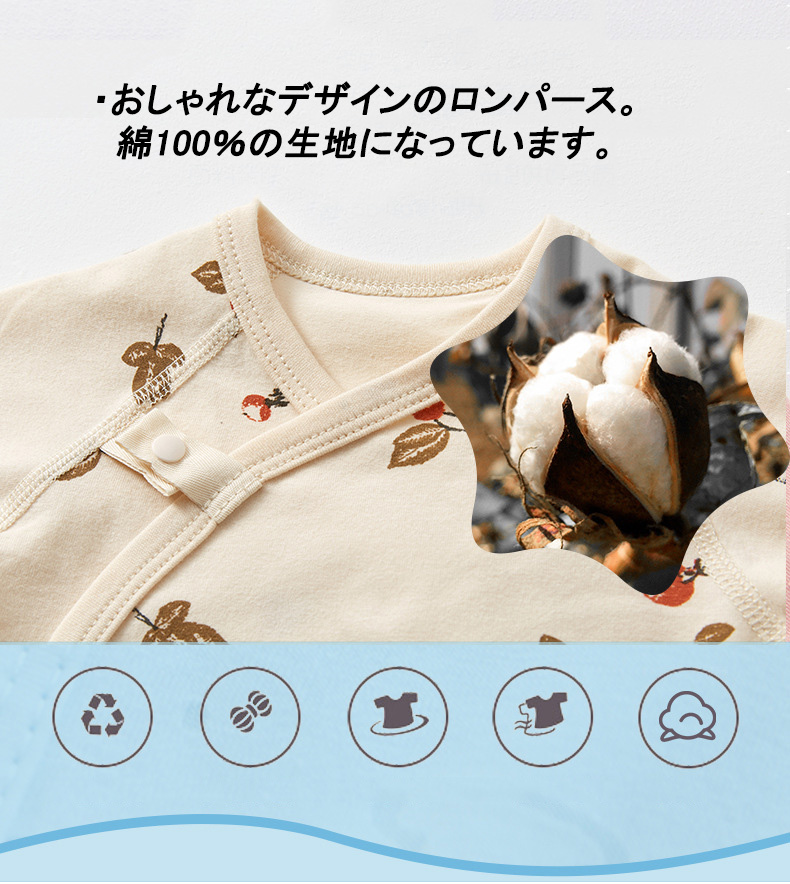 ベビー服 ロンパース ベビーカバーオール キッズ 子供服 赤ちゃん 出産祝い 長袖 綿100％ 100日祝い 新生児 記念撮影 誕生日 。 男の子 女の子 お食い初め