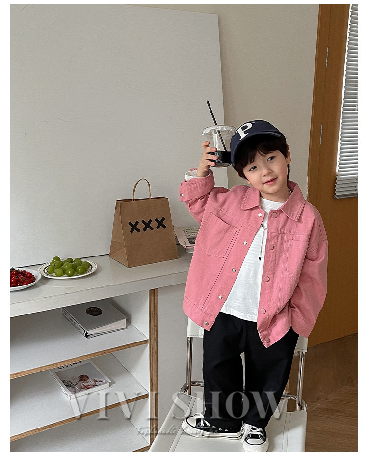 キッズ シャツ 長袖 トップス アウター スナップボタン シンプル おしゃれ 着やすい ゆったり かわいい ノーカジュアルシャツ あわせやすい 動きやすい 