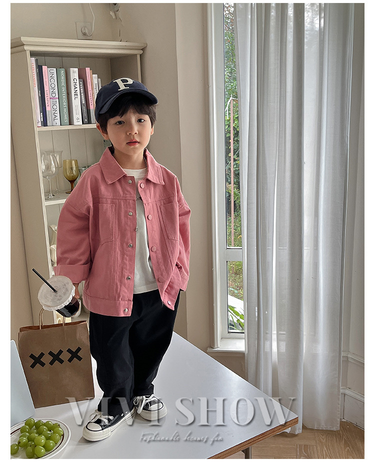 キッズ シャツ 長袖 トップス アウター スナップボタン シンプル おしゃれ 着やすい ゆったり かわいい ノーカジュアルシャツ あわせやすい 動きやすい 