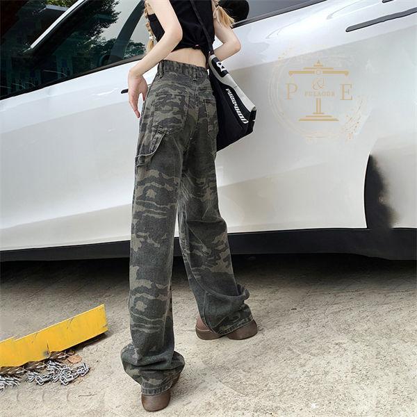 デニムパンツ レディース ジーンズ ジーパン 迷彩カーゴパンツ ガウチョパンツ ワイドパンツ 美シルエット 春夏秋 ファッション ゆったり 