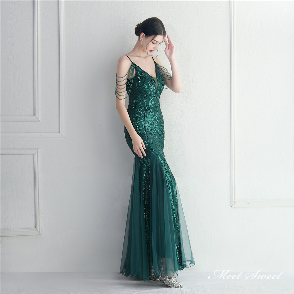 カラードレス マーメイドドレス パーティードレス ビーズ イブニングドレス ウェディングドレス キラキラ 二次会 結婚式 発表会 ファスナー ノースリーブ 