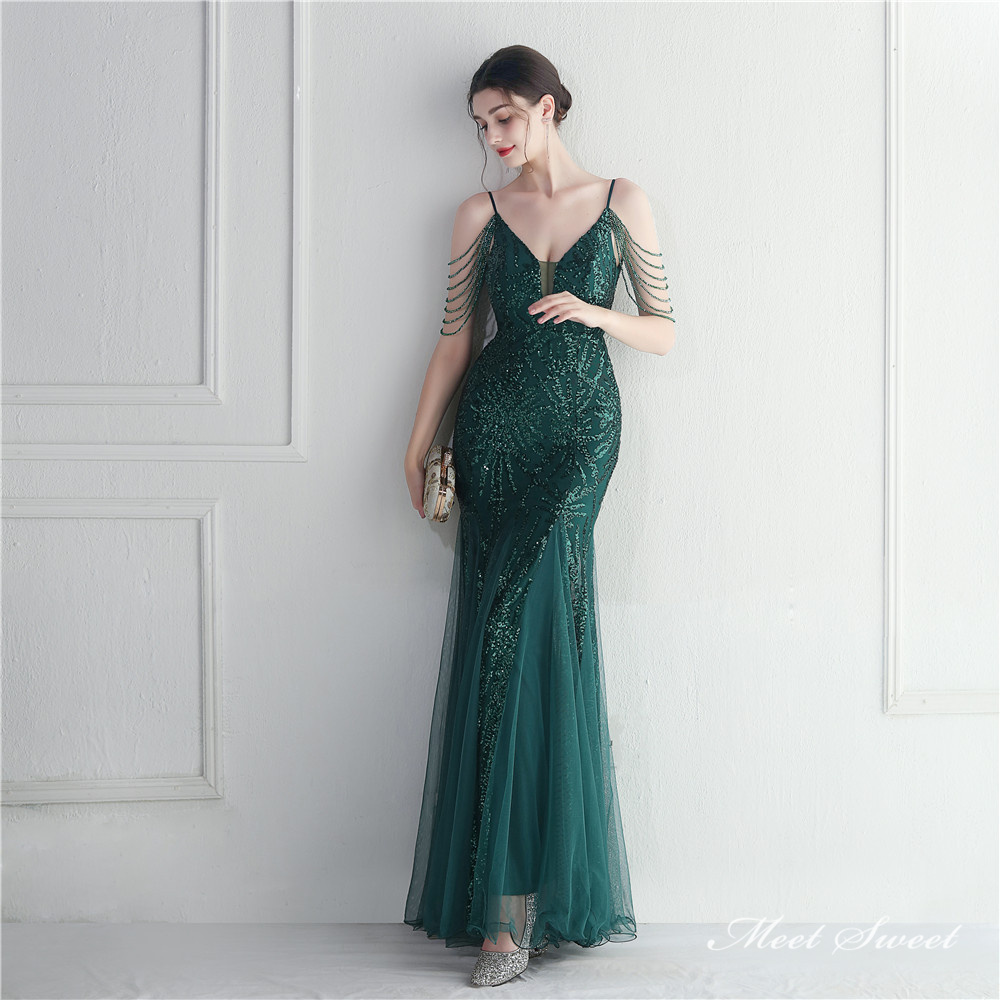 カラードレス マーメイドドレス パーティードレス ビーズ イブニングドレス ウェディングドレス キラキラ 二次会 結婚式 発表会 ファスナー ノースリーブ 