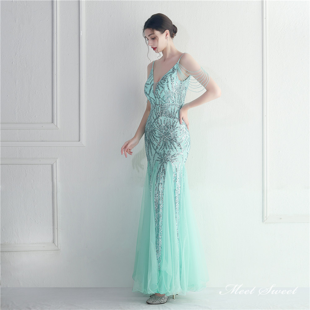 カラードレス マーメイドドレス パーティードレス ビーズ イブニングドレス ウェディングドレス キラキラ 二次会 結婚式 発表会 ファスナー ノースリーブ 