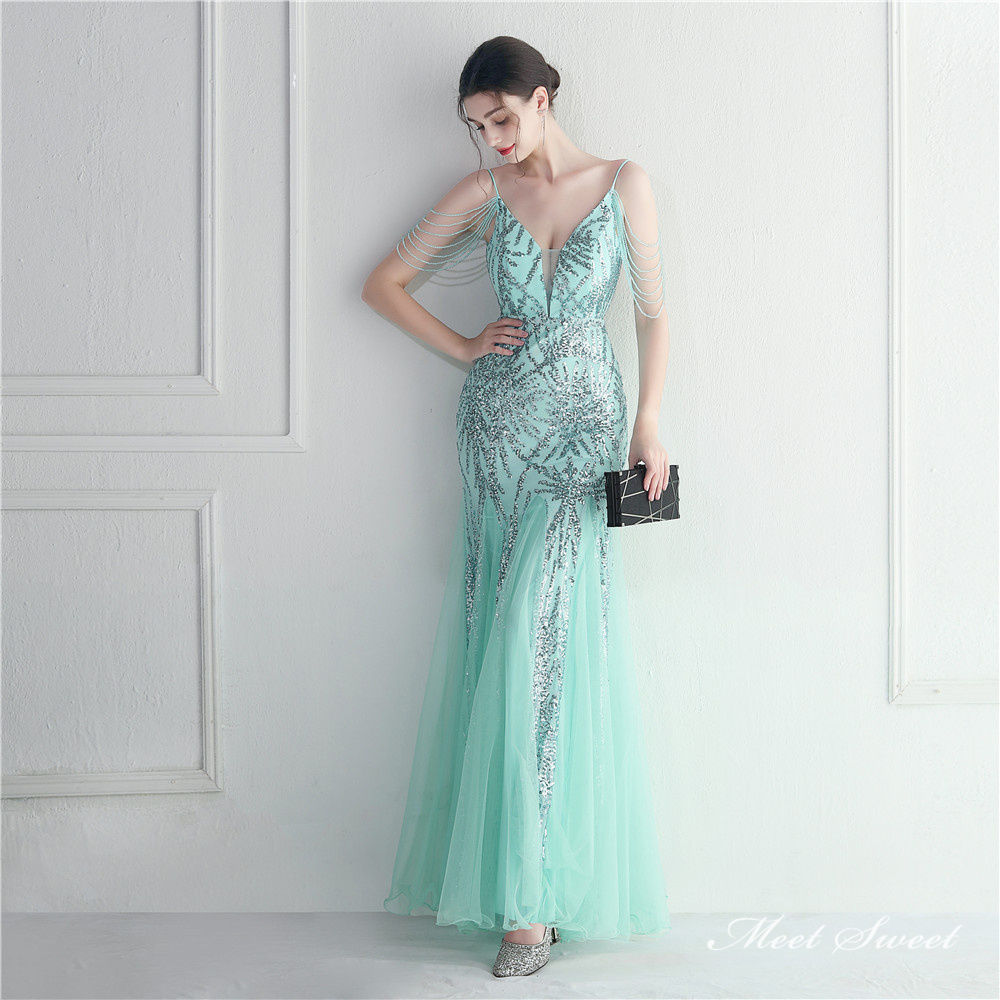 カラードレス マーメイドドレス パーティードレス ビーズ イブニングドレス ウェディングドレス キラキラ 二次会 結婚式 発表会 ファスナー ノースリーブ 