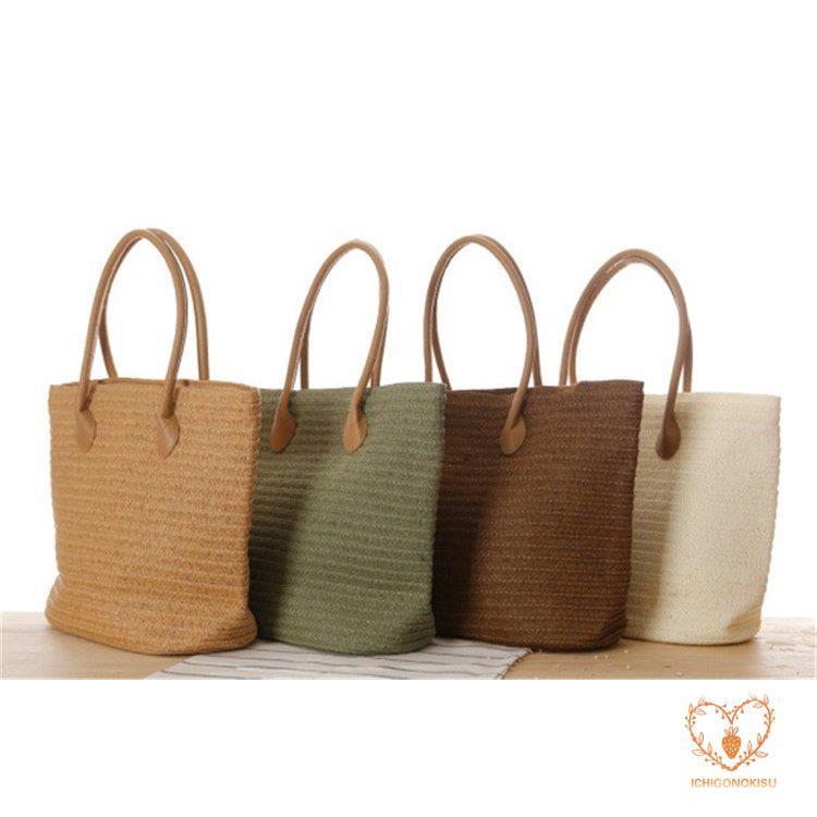 かごバッグ 編みバック トートバッグ 夏 大容量 かご レディースバック バッグ カバン 夏新作 美ゆる 無地 春 コーデ ショルダーバッグ かばん 5色 