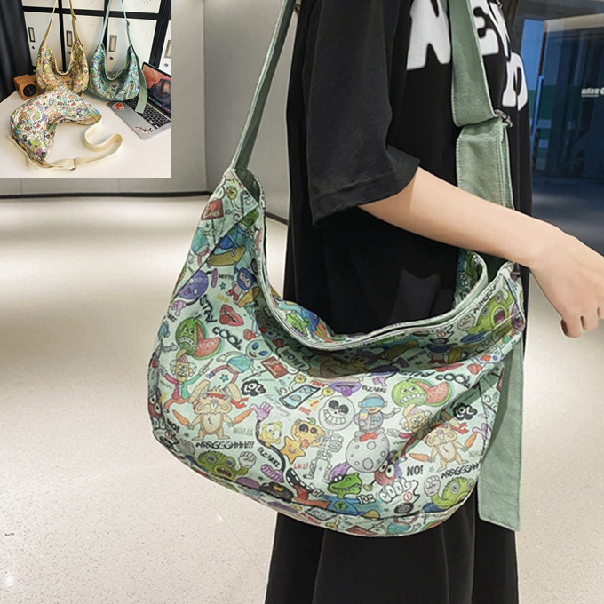 2023 新作 レトロ 漫画 グラフィック イラスト 綿 レディース メンズ 大きめ 大容量 トートバッグ キャン帆布 コットン 男女兼用 キッズ ショルダーバッグ 