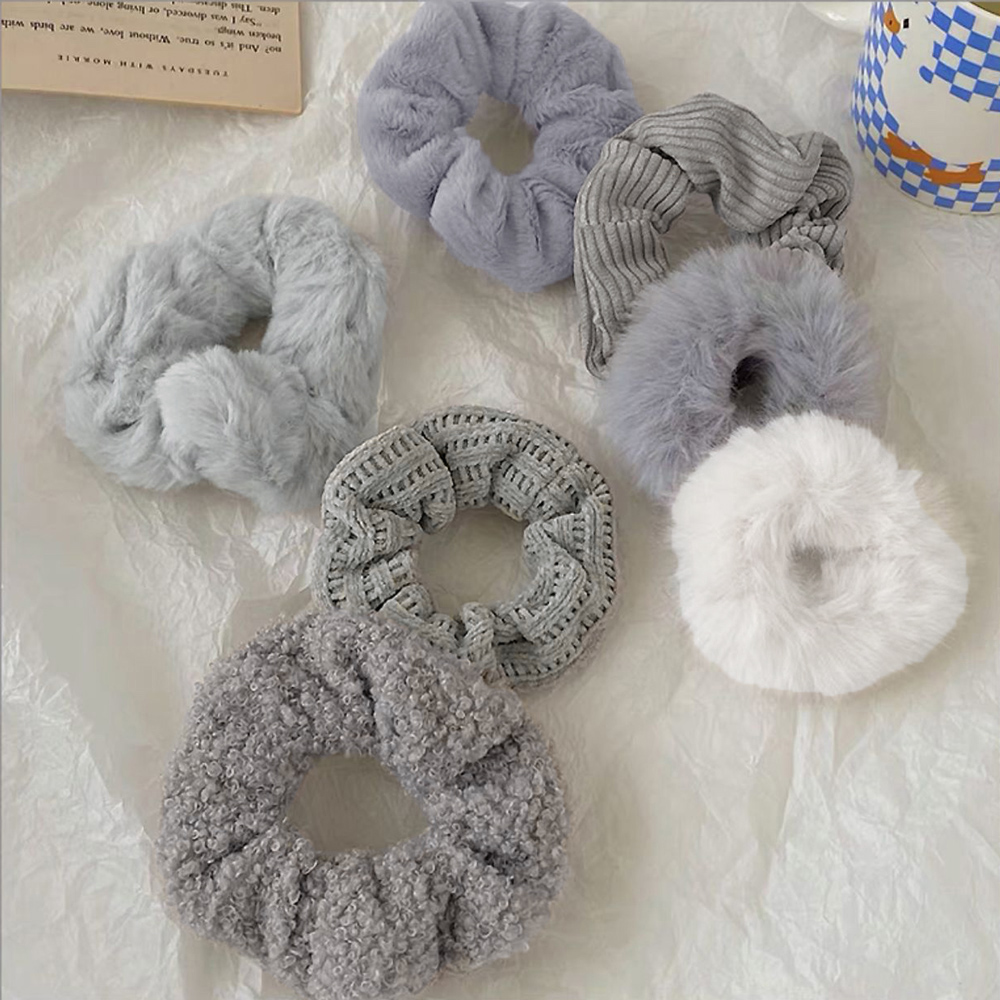 シュシュ 7本セット秋冬ヘアアクセサ。可  