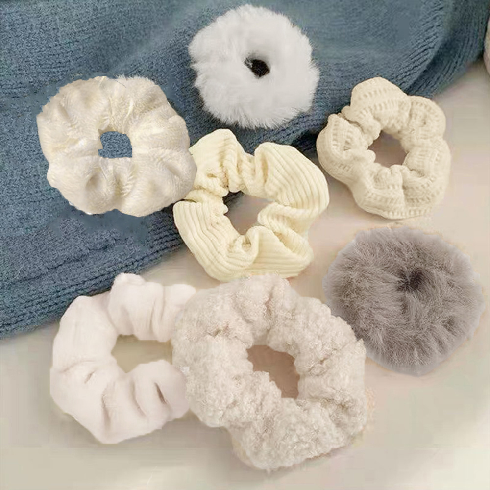 シュシュ 7本セット秋冬ヘアアクセサ。可  