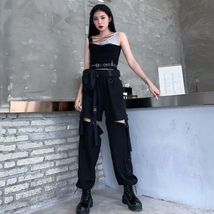 2WAY チノパンツ カーゴパンツ ロングパンツ レディース ゆったり ダンスパ 大きいサイズ ボジョガーパンツ ワークパンツ ワイドパンツ 