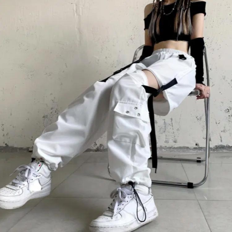 2WAY チノパンツ カーゴパンツ ロングパンツ レディース ゆったり ダンスパ 大きいサイズ ボジョガーパンツ ワークパンツ ワイドパンツ 