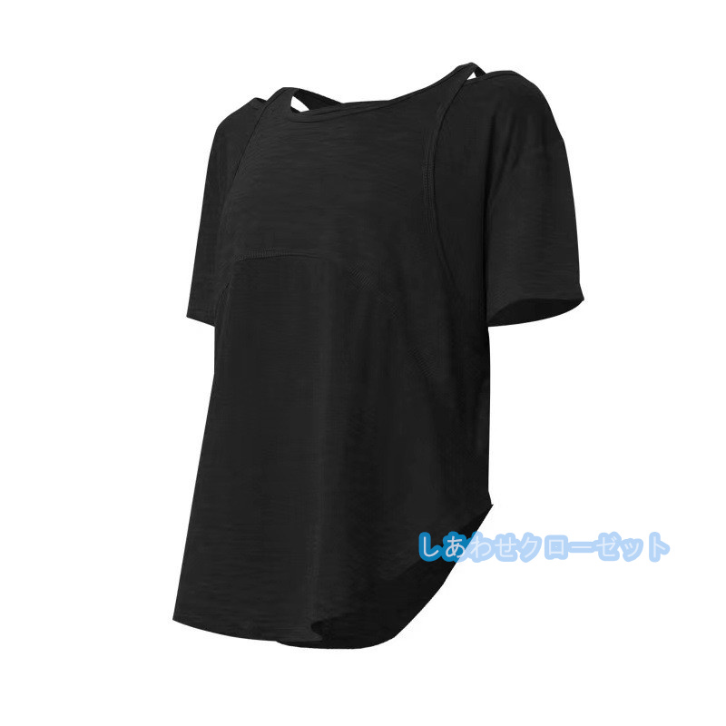 ヨガウェア レディース トップス 半袖 Tシャツ ホットヨガ かわいい フィットネス ランニングウェア 吸汗 速乾 スポーツウェア おしゃれ 