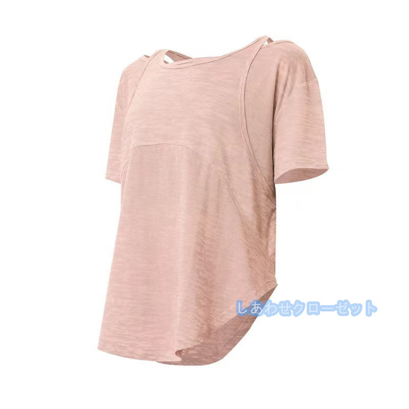 ヨガウェア レディース トップス 半袖 Tシャツ ホットヨガ かわいい フィットネス ランニングウェア 吸汗 速乾 スポーツウェア おしゃれ 