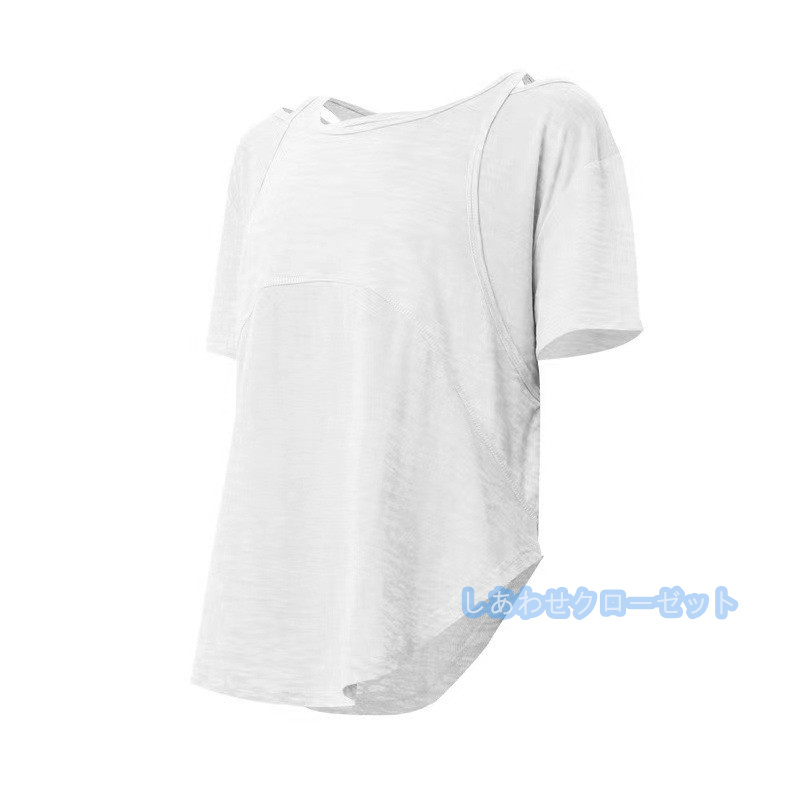 ヨガウェア レディース トップス 半袖 Tシャツ ホットヨガ かわいい フィットネス ランニングウェア 吸汗 速乾 スポーツウェア おしゃれ 