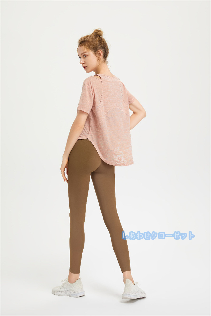 ヨガウェア レディース トップス 半袖 Tシャツ ホットヨガ かわいい フィットネス ランニングウェア 吸汗 速乾 スポーツウェア おしゃれ 