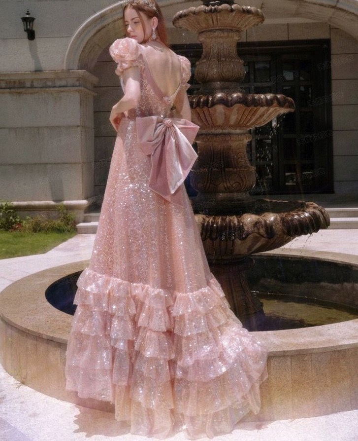 新作 ピンク系ドレス ウェディングドレス エンパイア 二次会 花嫁ドレス イブニングドレス 成人式 大きいサイズ 演奏会 カラードレス 