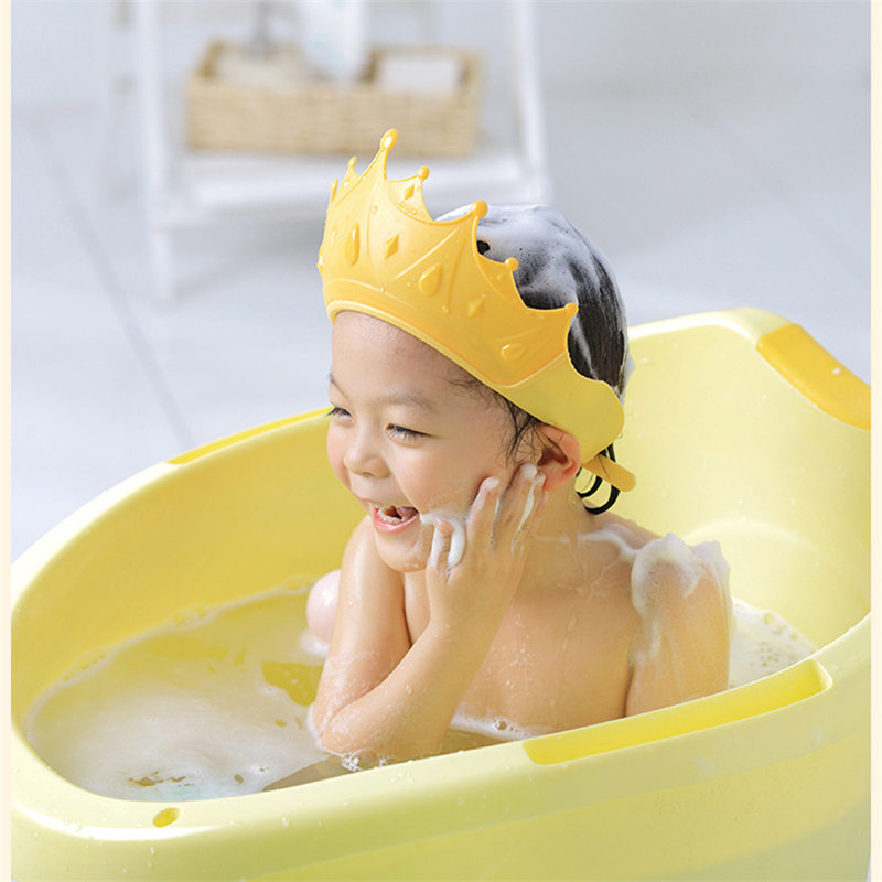 シャンプーハット 子供 赤ちゃん シャワーキャップ サイズ調整可能 子供用 バスハット シャンプーキャップ ベビー 王冠 お風呂グッズ キッズ 