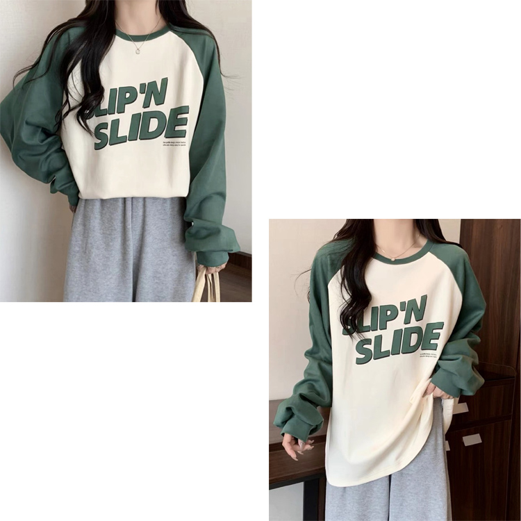 全品送料無料一部除く ロゴプリント ラグラン ロングTシャツ ロンT 英字 レディース 韓国 おしゃれ プチプラ 