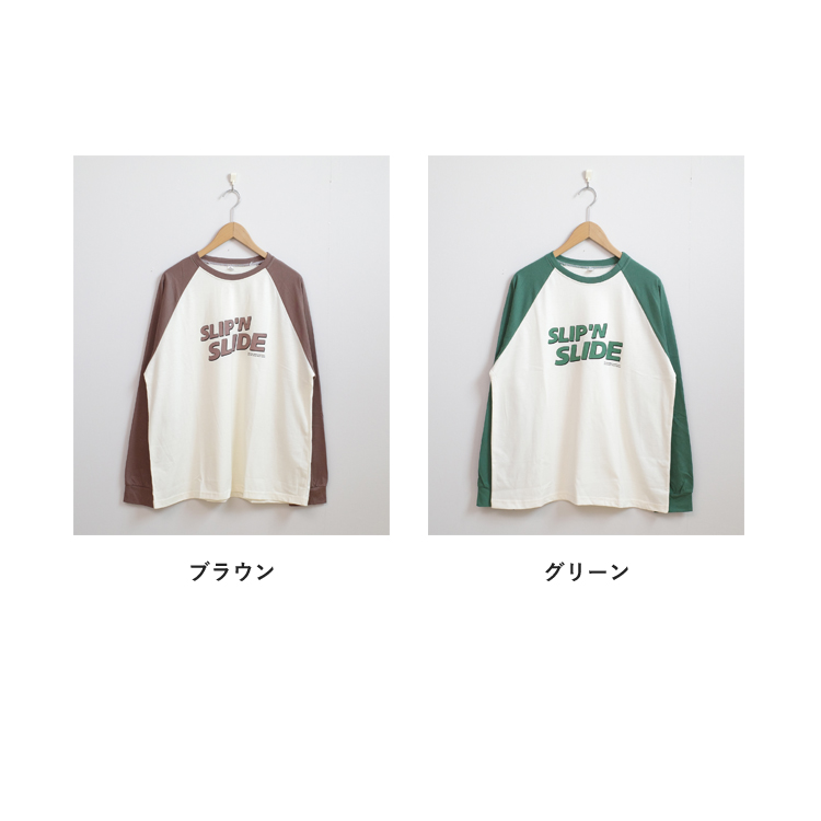 全品送料無料一部除く ロゴプリント ラグラン ロングTシャツ ロンT 英字 レディース 韓国 おしゃれ プチプラ 