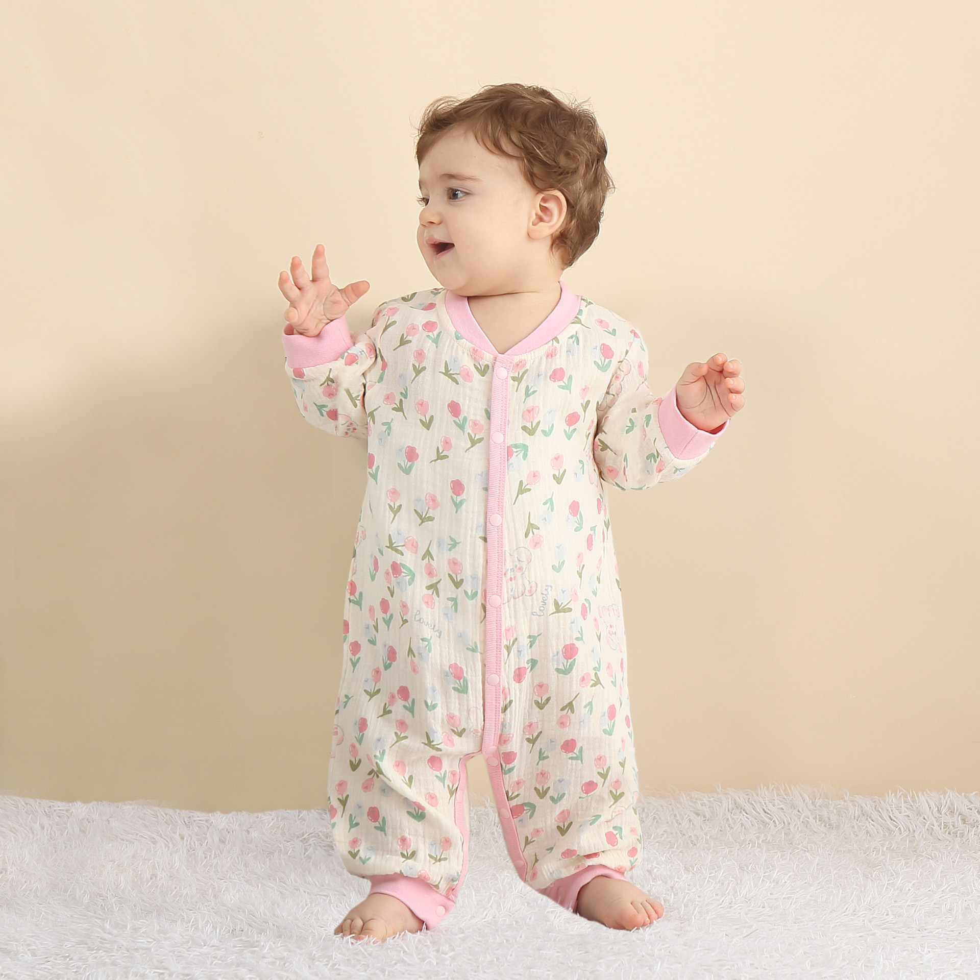 赤ちゃん カバーオール ベビー ロンパース ガーゼ スリーパー 退院 新生児 可愛い 出産準備 パジャマ ベビー服 浴衣 お宮参り 長袖 出産祝い おしゃれ 写真撮影 