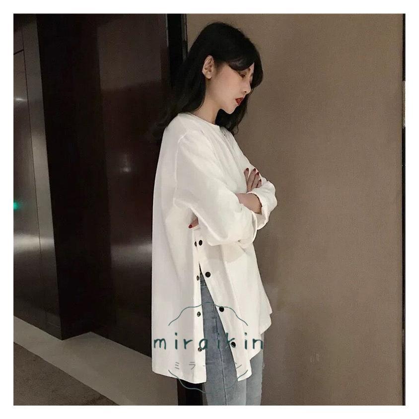 Tシャツ レディース 40代 秋冬長袖Tシャツ 白 スエットシャツ トレーナー 着痩せ30代50代 無地 おしゃれ トップス プルオーバー カジュアル可愛い ゆったり 