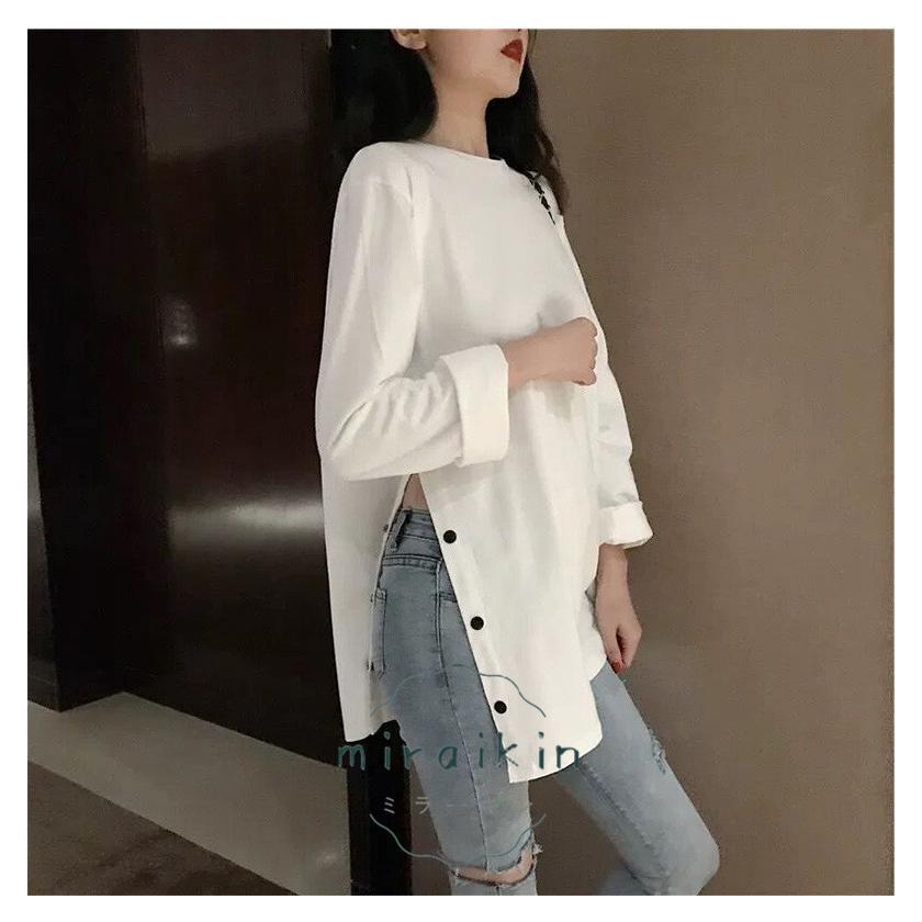 Tシャツ レディース 40代 秋冬長袖Tシャツ 白 スエットシャツ トレーナー 着痩せ30代50代 無地 おしゃれ トップス プルオーバー カジュアル可愛い ゆったり 