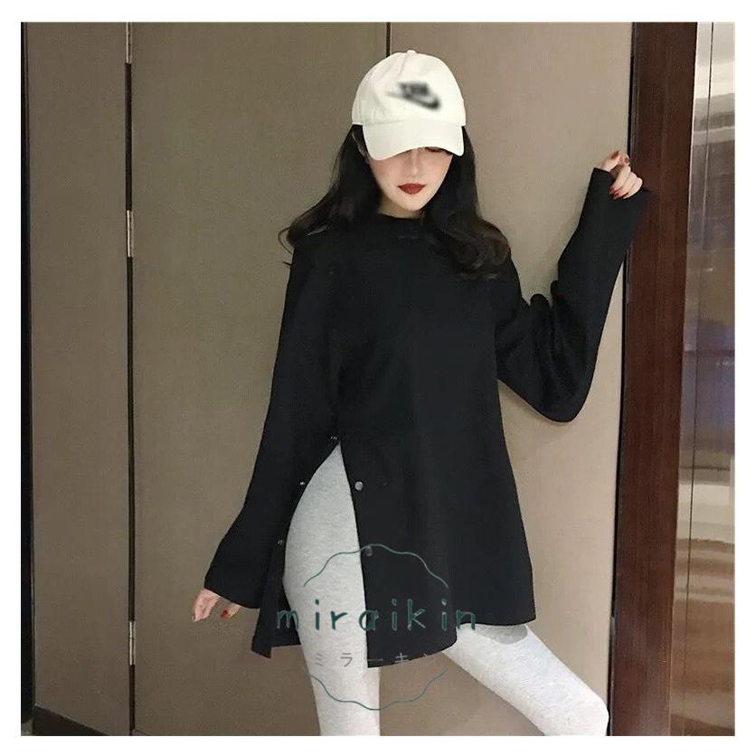 Tシャツ レディース 40代 秋冬長袖Tシャツ 白 スエットシャツ トレーナー 着痩せ30代50代 無地 おしゃれ トップス プルオーバー カジュアル可愛い ゆったり 