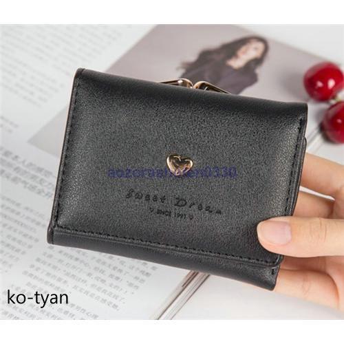 財布 折り財布 レディース ハート付き がま口 全4色 結婚式 ミニウォレット パーティー おしゃれ プレゼント 