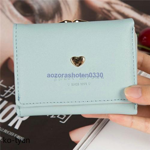 財布 折り財布 レディース ハート付き がま口 全4色 結婚式 ミニウォレット パーティー おしゃれ プレゼント 