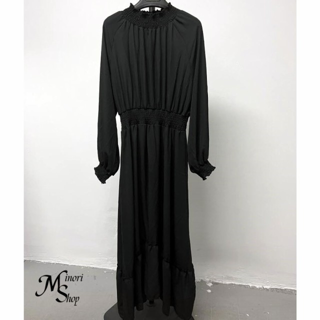 ロングワンピース ワンピース レディース 春 40代 キレイめ オシャレ シフォン 秋 黒ワンピース 結婚式ドレス マキシ丈ワンピース 長袖 