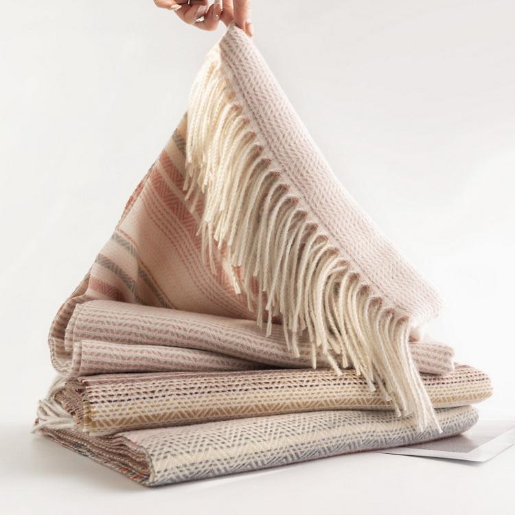 ストール レディース 防寒 秋冬 ボーダー柄 カシミヤ タッチ ギフト おしゃれ ショール 大判 ひざ掛け 肩掛け かわいい プレゼント 