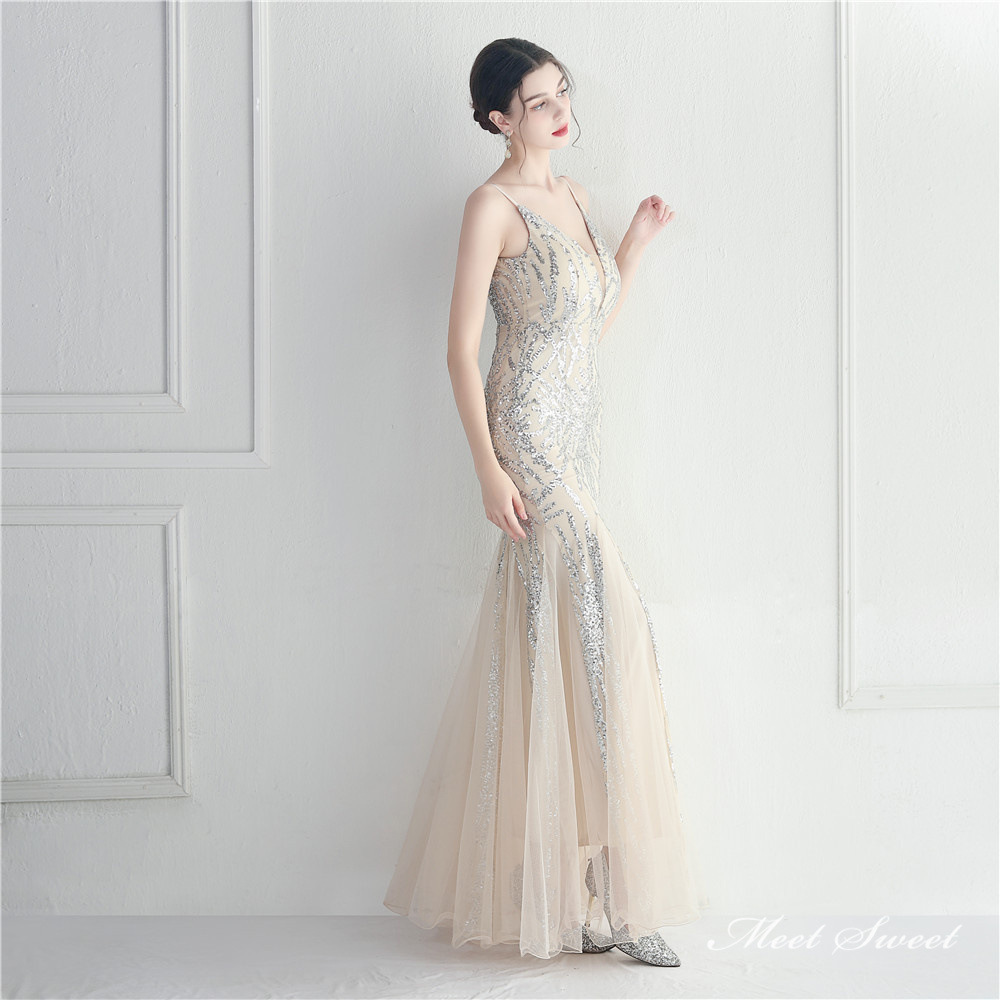 カラードレス マーメイドドレス パーティードレス スパンイブニングドレス ウェディングドレス 結婚式 二次会 発表会 キラキラ ノースリーブ ファスナー 