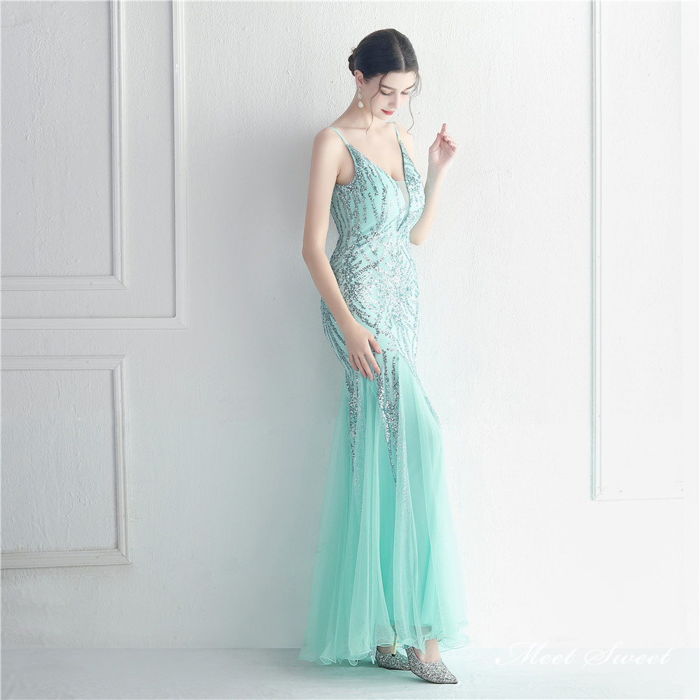 カラードレス マーメイドドレス パーティードレス スパンイブニングドレス ウェディングドレス 結婚式 二次会 発表会 キラキラ ノースリーブ ファスナー 