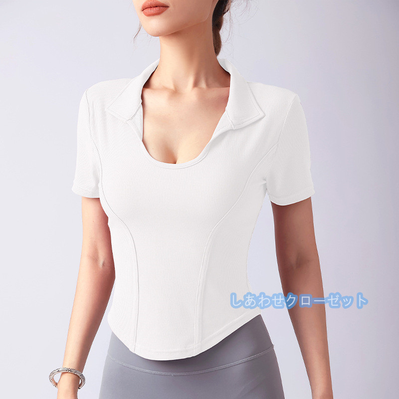 ヨガウェア レディース トップス 半袖 Tシャツ ホットヨガ スポーツウェア かわいい おしゃれ 速乾 吸汗 フィットネス ランニングウェア 