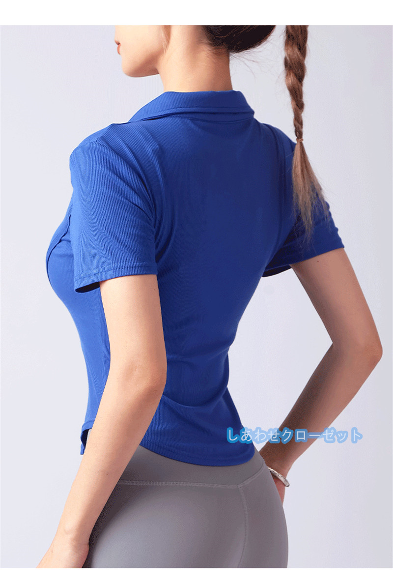 ヨガウェア レディース トップス 半袖 Tシャツ ホットヨガ スポーツウェア かわいい おしゃれ 速乾 吸汗 フィットネス ランニングウェア 